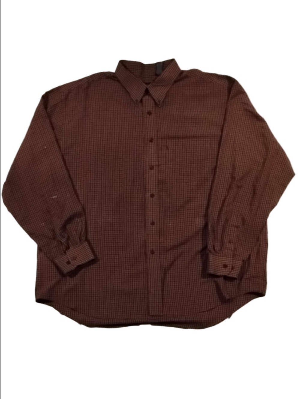 3/$20 Van Heusen Men's Burgundy Small-Check Button-Down Shirt
